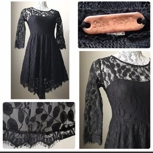 Free People Black Lace Overlay Dress Size 0